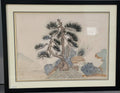 Pine Tree & Mountain Cottage - Chinese Painting