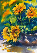 Original watercolour Painting - "Spilling Sunflowers"